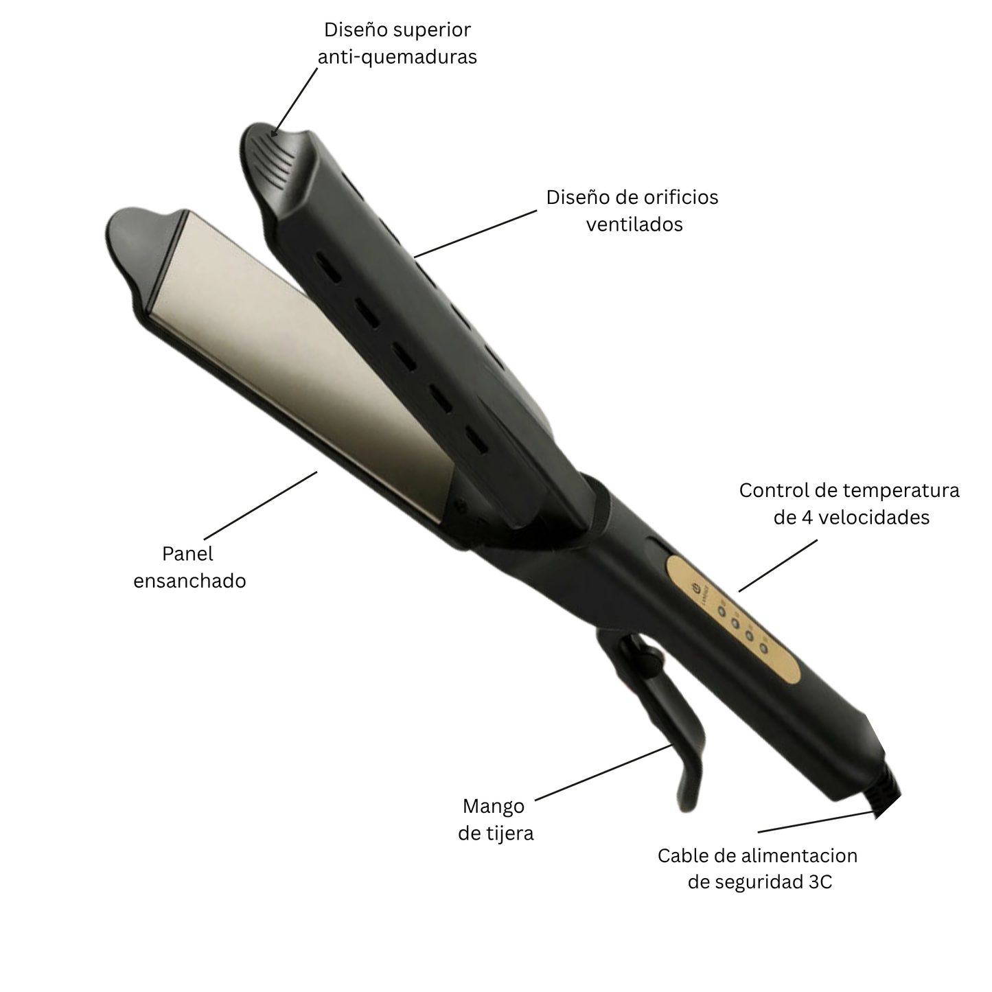 Plancha para el cabello 2 en 1
